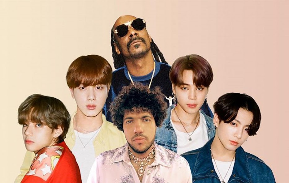 BTS成員Jin、Jimin、V、柾國與Benny Blanco和Snoop Dogg合作新歌創佳績。