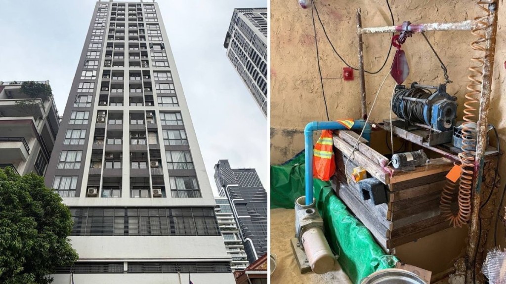 疑犯在柬埔寨一住宅內搭建開採金礦場景。《柬中時報》