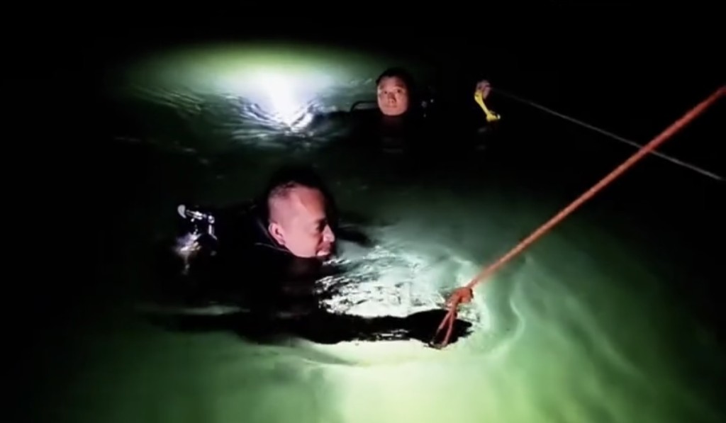 湖南男子潛水失聯5日後獲救。瀟湘晨報 湖南男子潛水失聯5日後獲救。瀟湘晨報