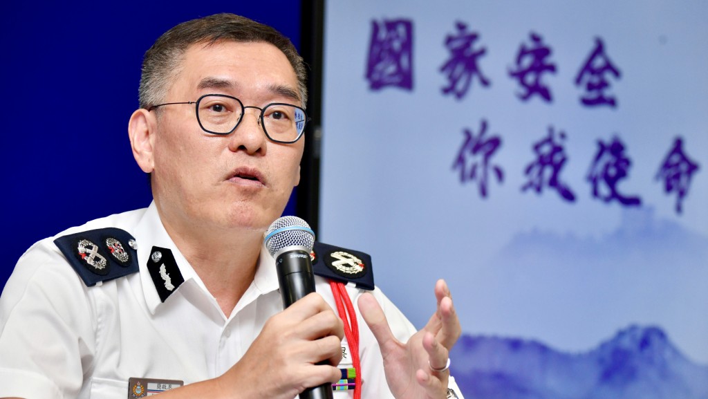 警務處副處長（國家安全）簡啟恩指出，在國安處與同事並肩作戰，令他感到光榮。 盧江球攝