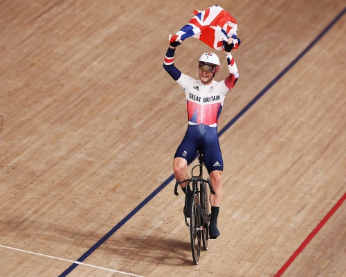 禾斯為英國贏得史上首個奧運場地單車男子全能賽冠軍。Reuters