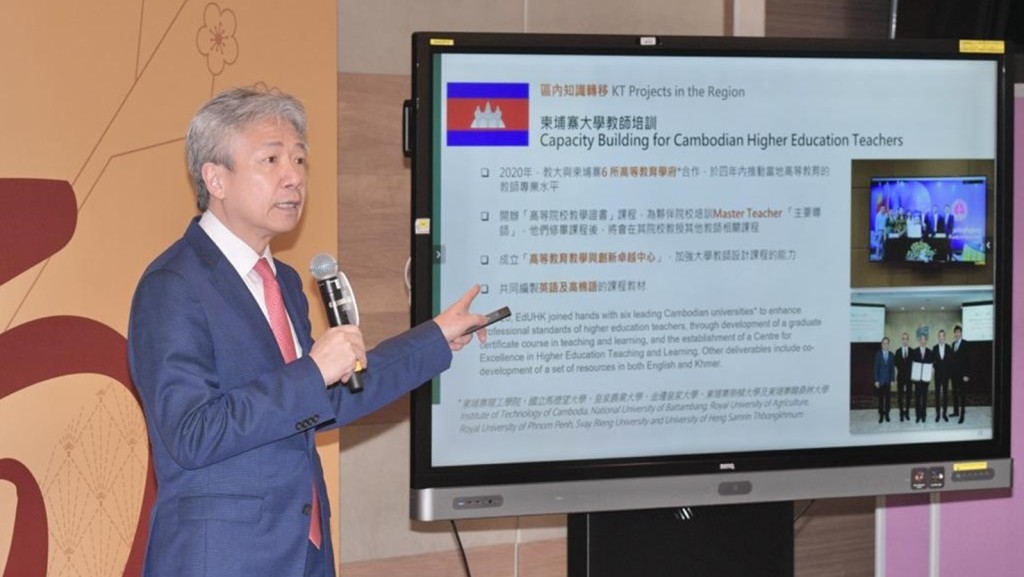 張仁良表示，教大於柬埔寨推動大學教師培訓。陳浩元攝