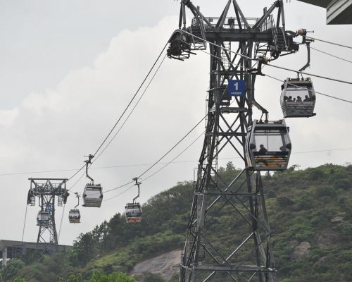 昂坪360雷電影響一度暫停登車。資料圖片
