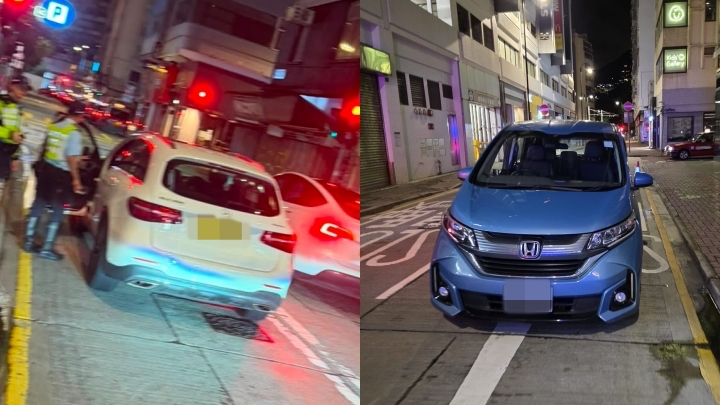 灣仔兩私家車行車不穩遇截查 兩司機酒精超標同涉酒駕被捕。