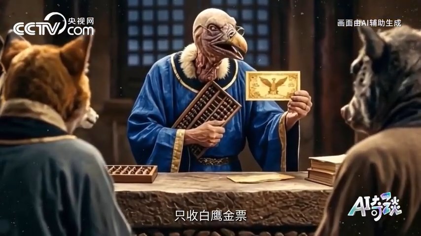 央視製作AI動物武俠片，隱喻美伊戰事收獲超百萬點讚。央視截圖