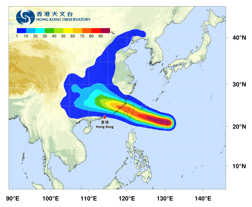 熱帶氣旋路徑概率預報。