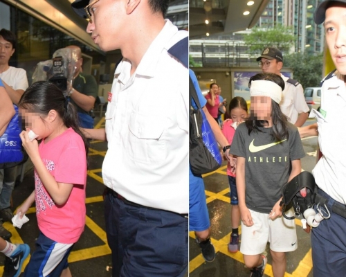 兩名女童受傷送院。黃文威攝