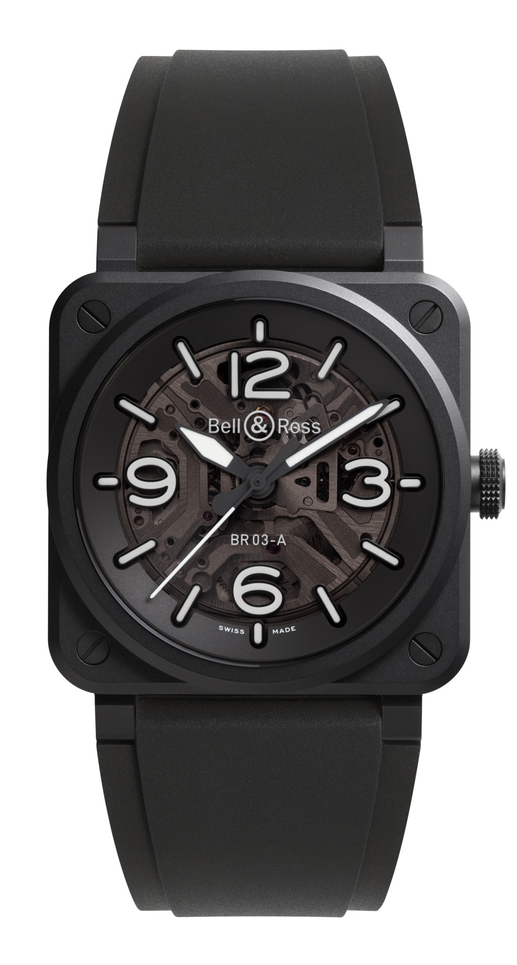Bell & Ross BR-03 Skeleton Black Ceramic ,錶殼:41mm陶瓷 / 機芯:BR-CAL.328自動 / 售價:$46,200。 Bell & Ross BR-03 Skeleton Black Ceramic ,錶殼:41mm陶瓷 / 機芯:BR-CAL.328自動 / 售價:$46,200。