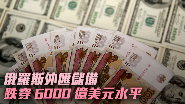 俄羅斯截至4月底的外匯儲備跌至少於6000億美元的水平。路透社資料圖片