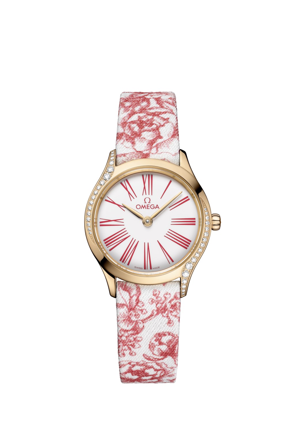 Omega De Ville Mini Trésor，26mm Moonshine Gold表殼，4061石英機芯，售價$69,300。