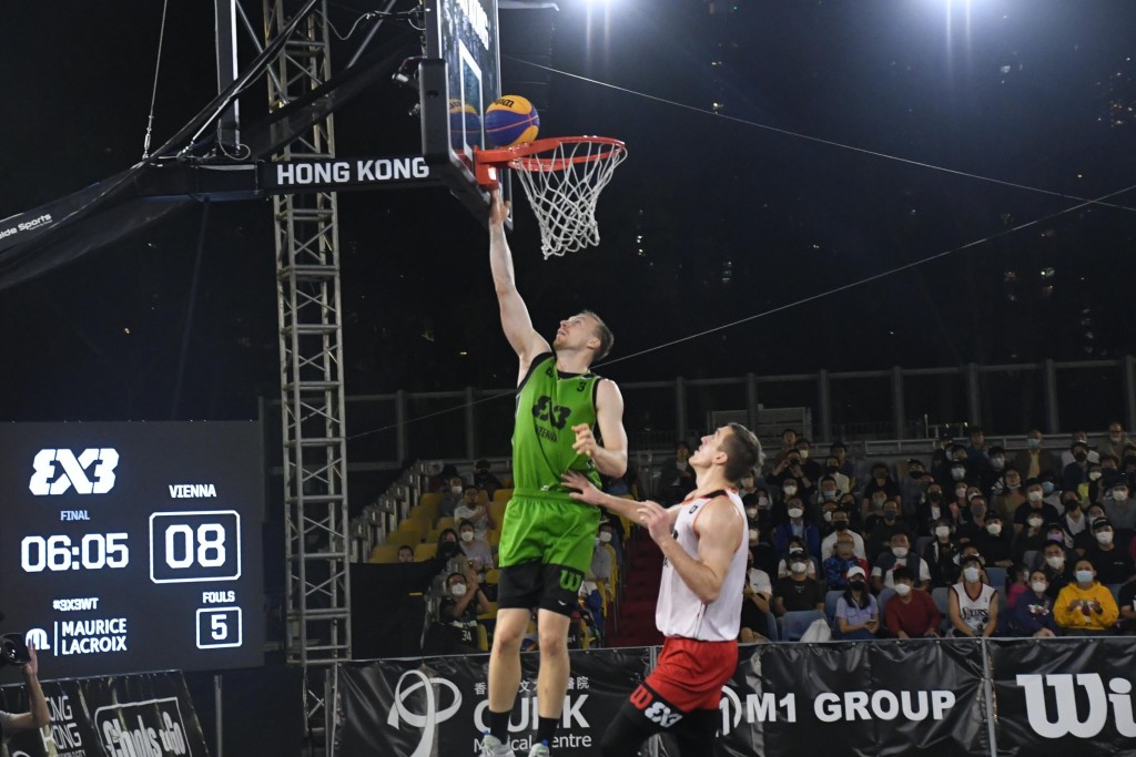 FIBA3×3世界巡迴賽香港大師賽由立陶宛球隊Sakiai(白衫)脫穎而出成為首屆冠軍。吳家祺攝