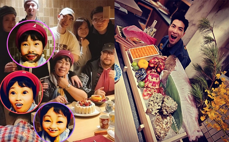 今天是蕭敬騰媽媽64歲生日,昨晚老蕭與家人一起到自己開設的餐廳「渡邉」為媽媽提早慶祝。