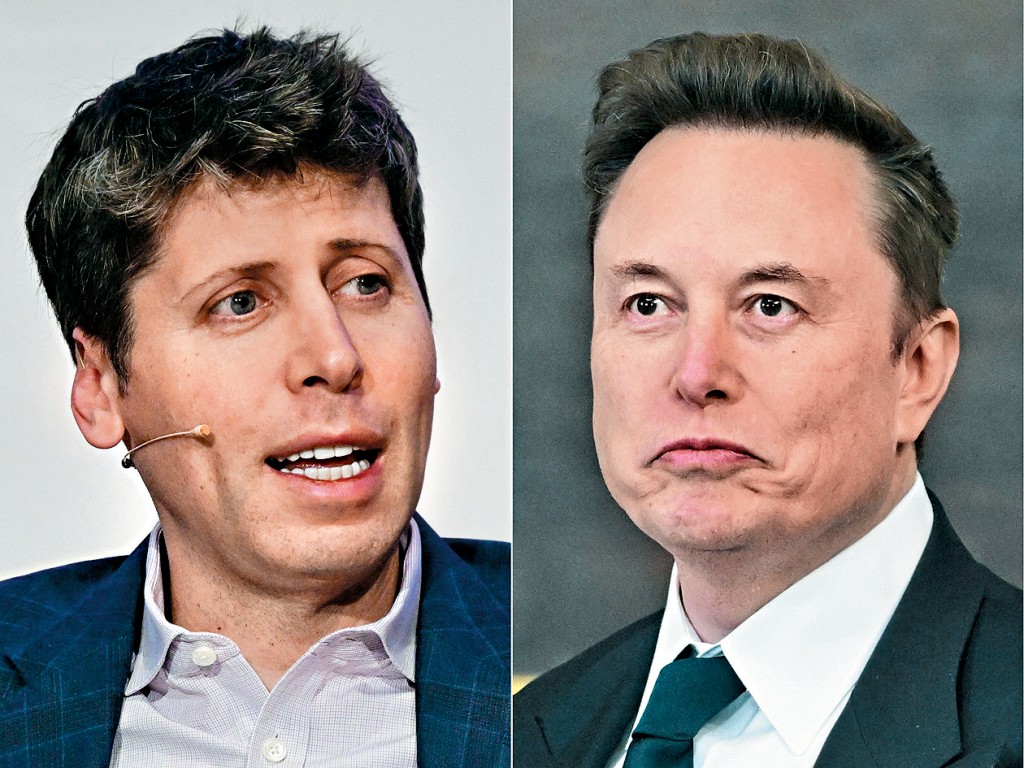馬斯克與OpenAI行政總裁奧爾特曼(左)積怨已久。