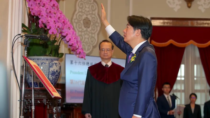 赖清德昨日（20日）宣誓成为台湾新领导人。美联社
