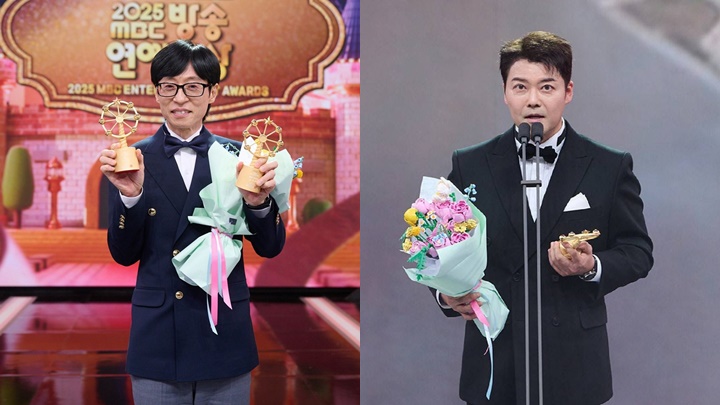 MBC演艺大赏2025｜国民主持刘在石无悬念9度得奖  全炫茂为朴娜莱争议致歉