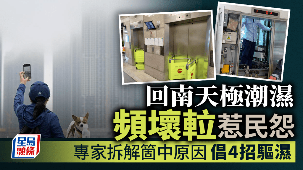 本月初本港多區錄得100%相對濕度,其中將軍澳如墮霧海,多個屋苑發生升降機失靈事件。