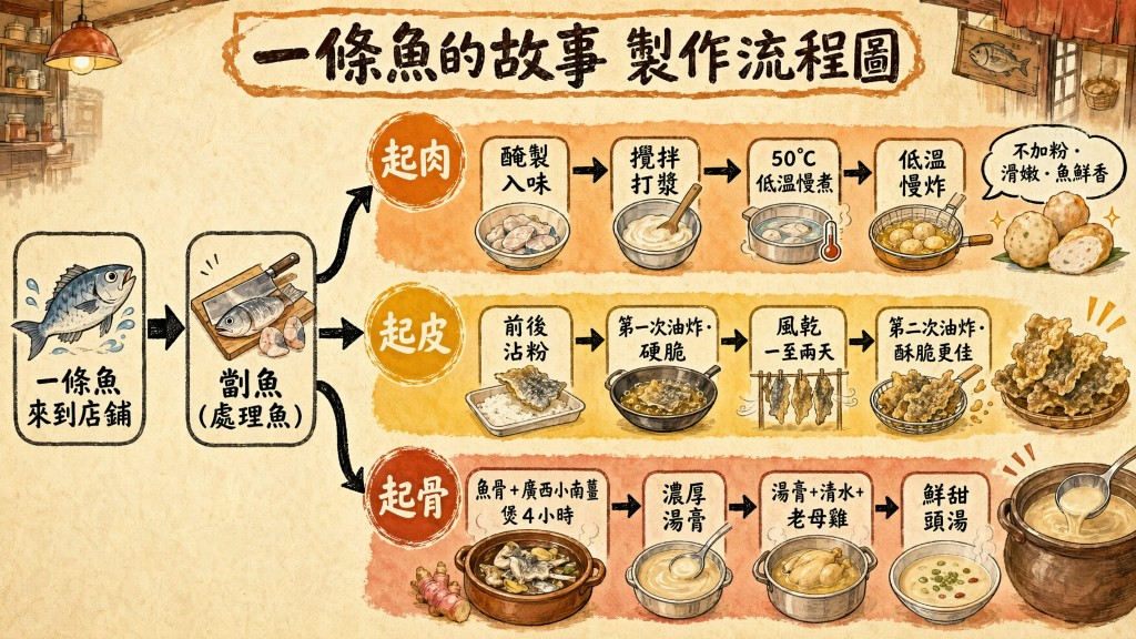 又嘗試製圖分享店鋪製作手工魚蛋的流程。 又嘗試製圖分享店鋪製作手工魚蛋的流程。