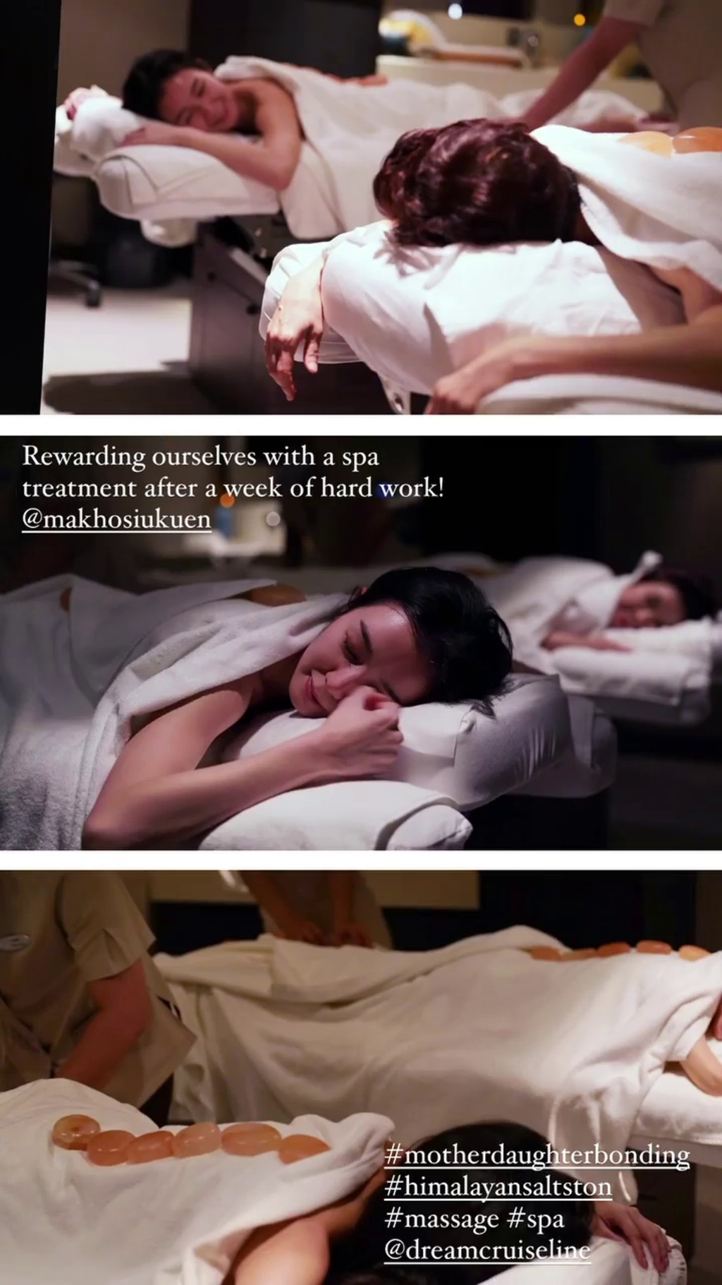 麥明詩與媽媽歎Spa。