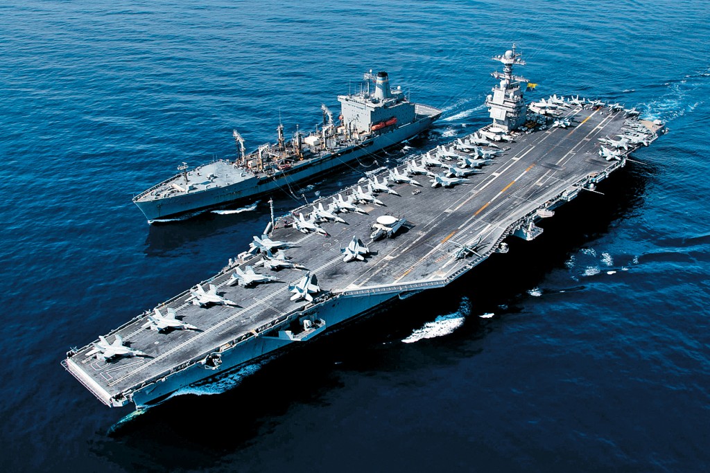 美國最大的核動力航空母艦「福特號」。