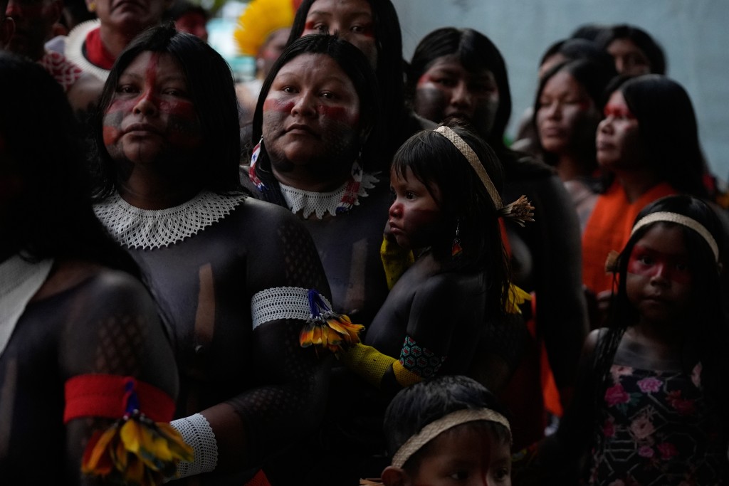 原住民团体抗议政府持续开发森林。美联社 原住民团体抗议政府持续开发森林。美联社