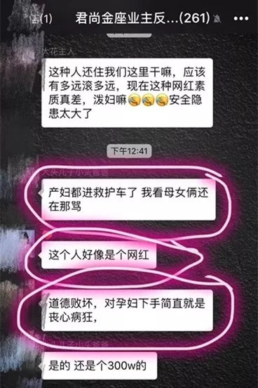 有網友曬出的小區業主群聊天內容。(網圖)