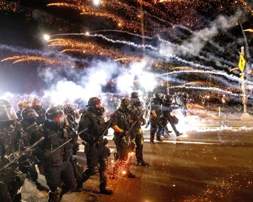 美國司法部將爆發示威的俄勒岡州波特蘭列無政府主義區。AP資料圖片