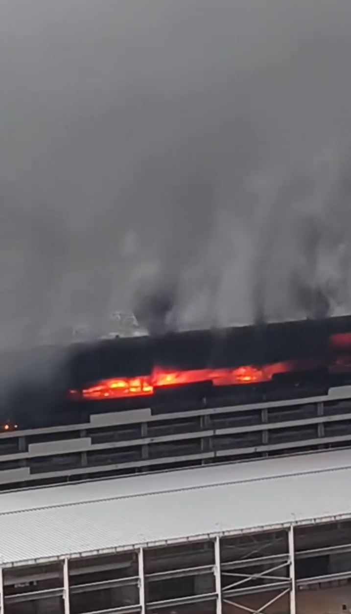 深圳比亚迪坪山工厂大火，浓烟冲天。抖音＠颜清丹