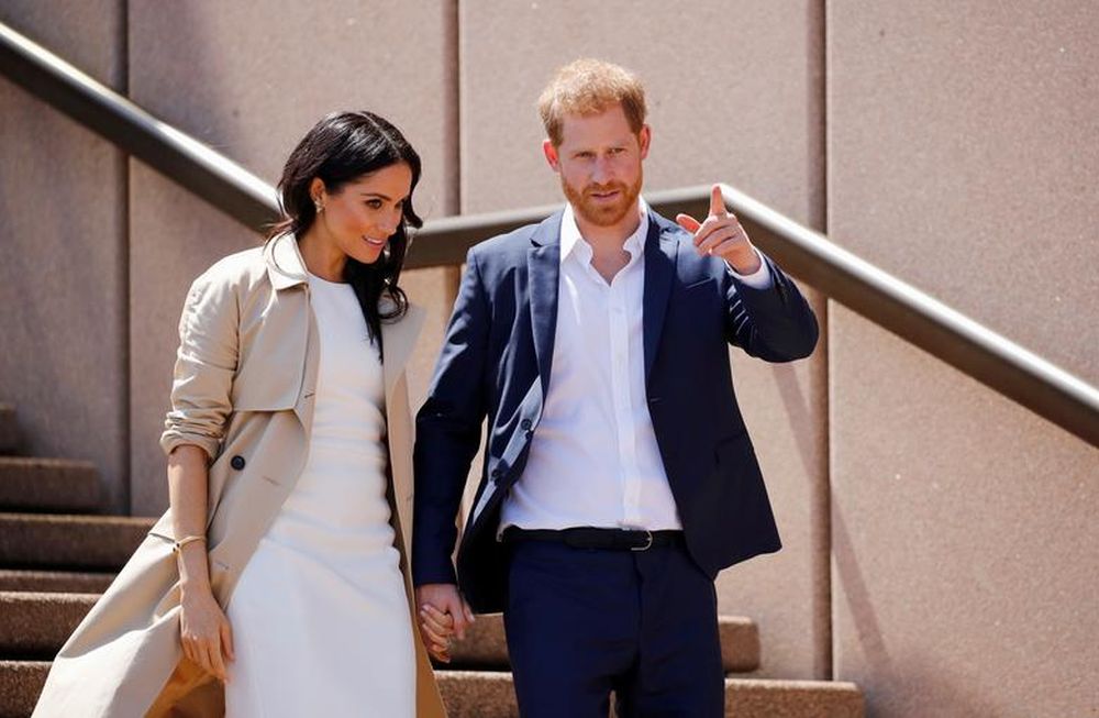 哈里王子與夫人梅根2018年訪問澳洲。路透資料圖