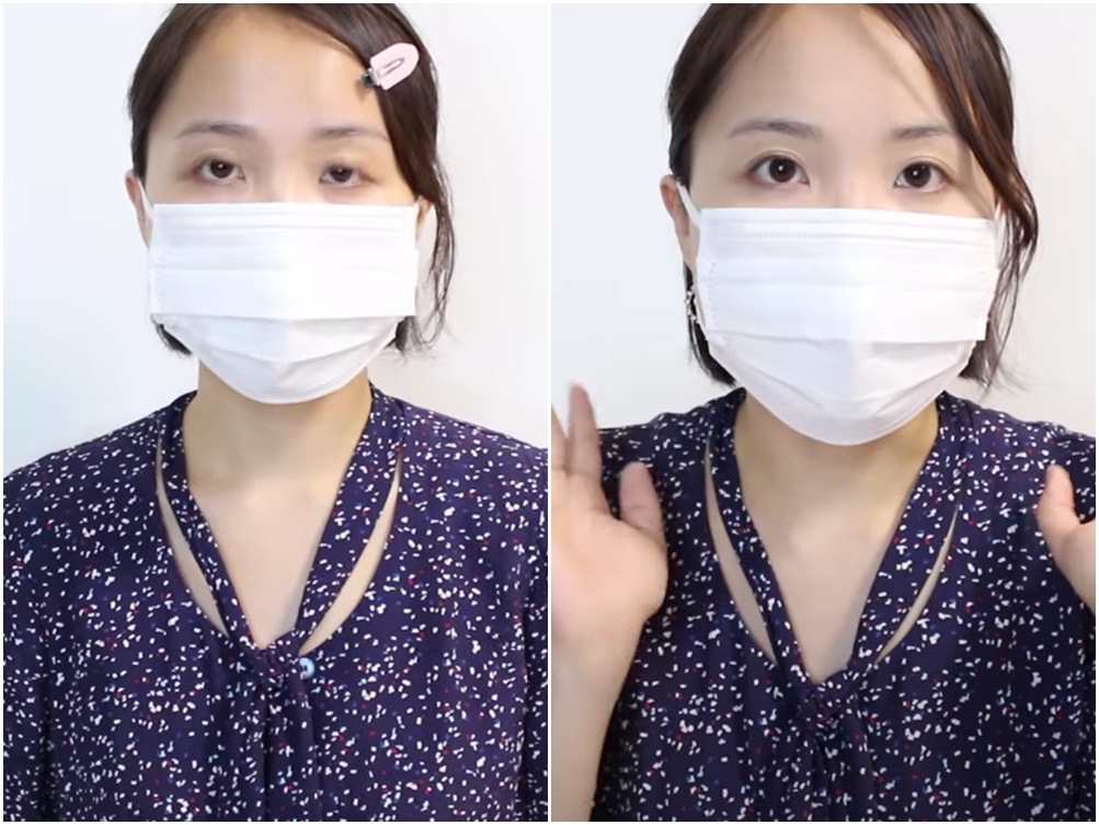 「口罩妝」前後比較。