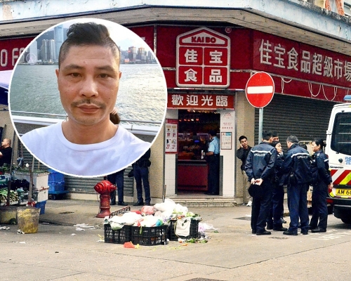 被斬傷的「佳寶」超市劉姓經埋(小圖)現於醫院留醫，情況穩定。