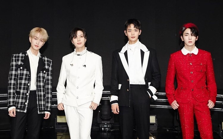 SHINee成員（左起）溫流、泰民、珉豪、Key。