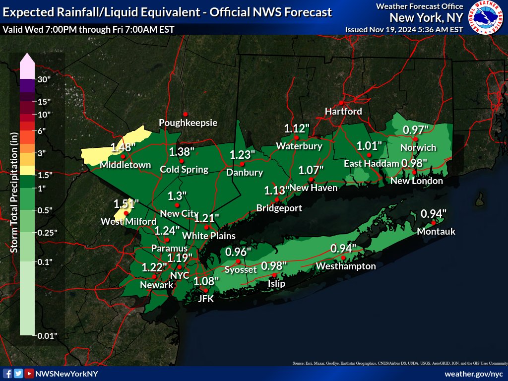 紐約預料兩天內出現降雨，對於乾旱情況略有幫助。（FB@US National Weather Service New York NY）