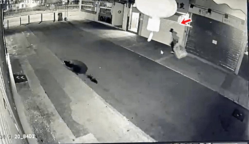 閉路電視拍到兩賊逃走情況。受訪者提供