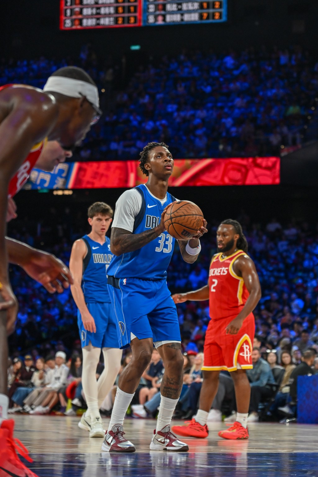 NBA中国赛独行侠vs火箭。魏国谦摄