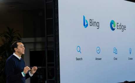 微軟日前宣布搜尋引擎Bing與ChatGPT 整合。 美聯社