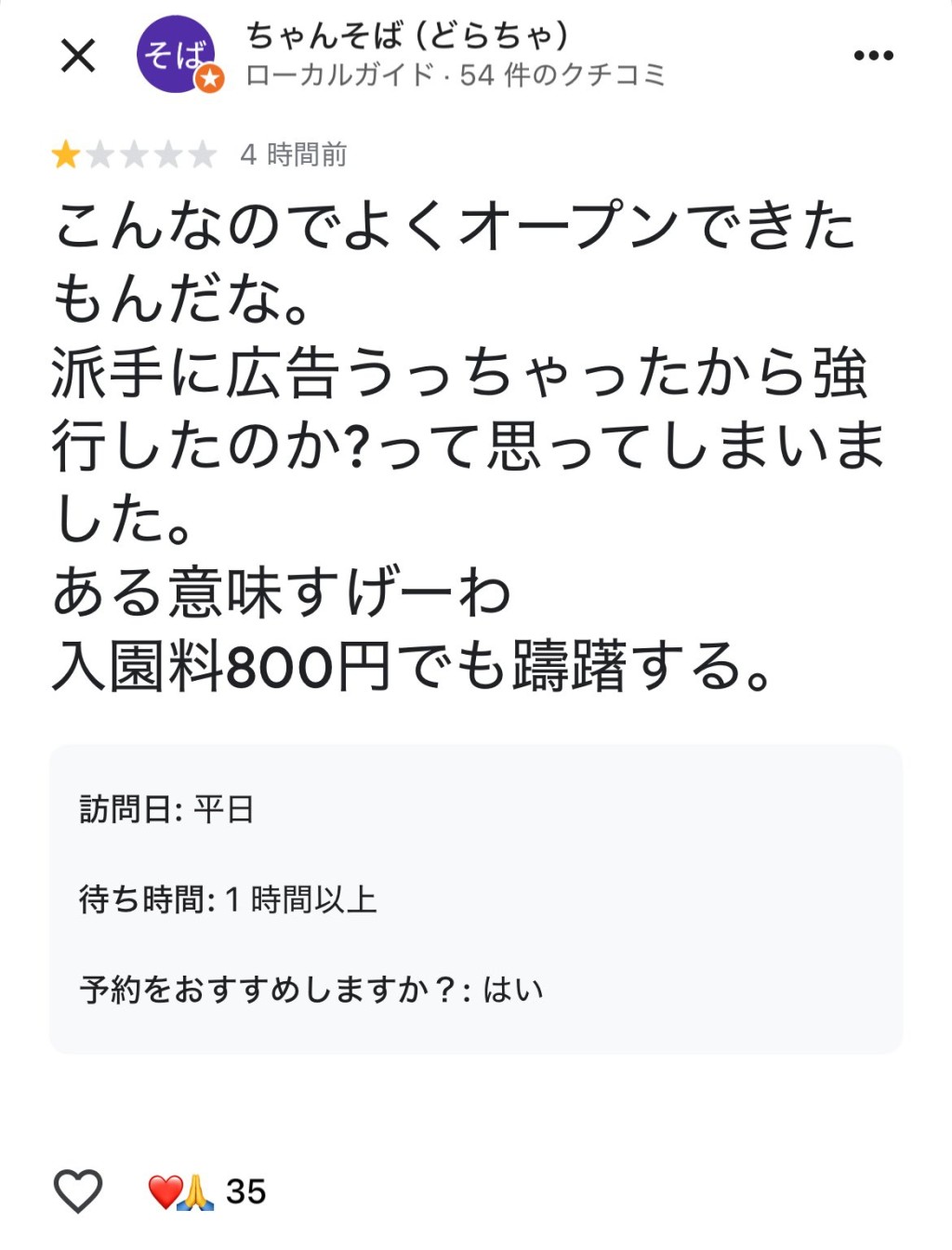 網民批評JUNGLIA只有廣告華麗吸引，「這樣也能開幕」入園費降至800円也要考慮。