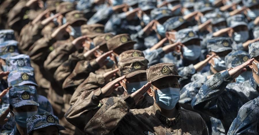 軍方支援湖北醫療隊。