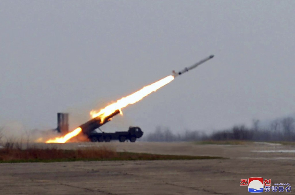 北韩上周六曾进行巡航导弹发射训练。美联社