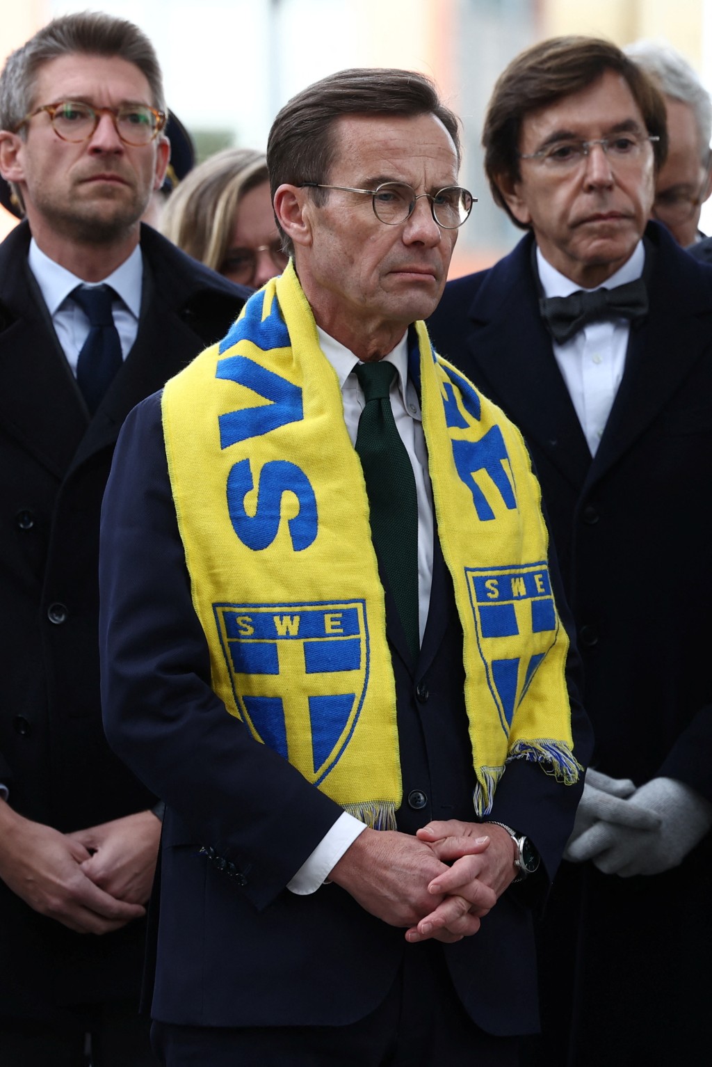 瑞典总理基斯达夫臣出席悼念活动。路透社