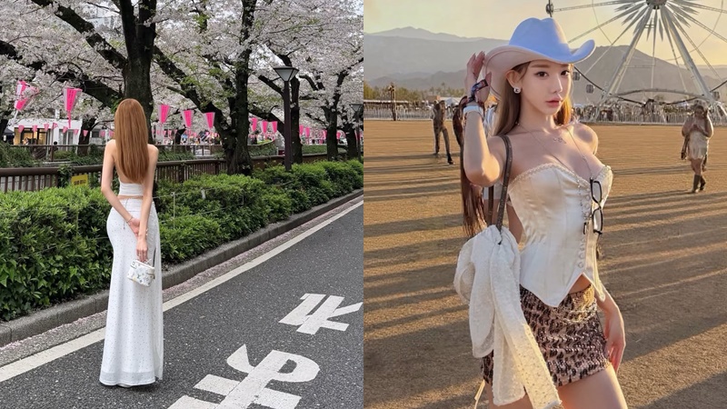 Cammi露出九成上圍陷走光邊緣  真空上陣豪遊日本美國歎靚海膽  曾與陳冠希激情舌吻