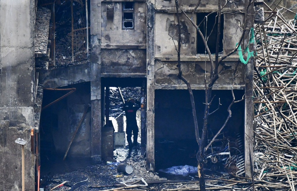 大埔宏福苑發生五級大火,災後工作仍在進行中。 大埔宏福苑發生五級大火,災後工作仍在進行中。