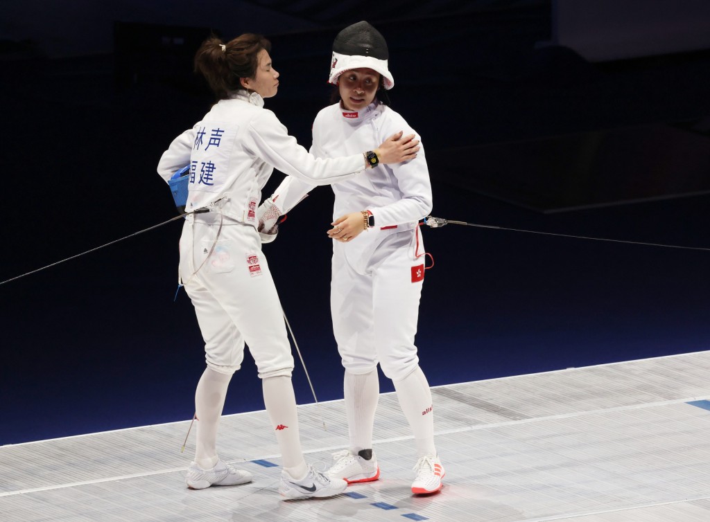 佘缮妡在女重个人赛4强不敌林声。徐嘉华摄 佘缮妡在女重个人赛4强不敌林声。徐嘉华摄