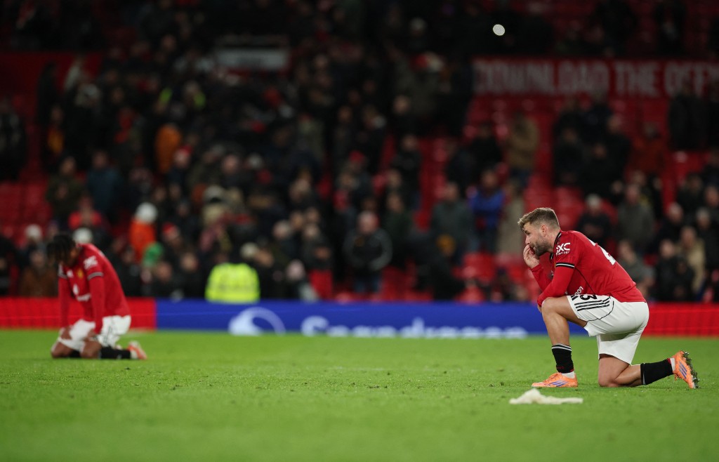 曼聯全場25次射門都無功而還。路透社