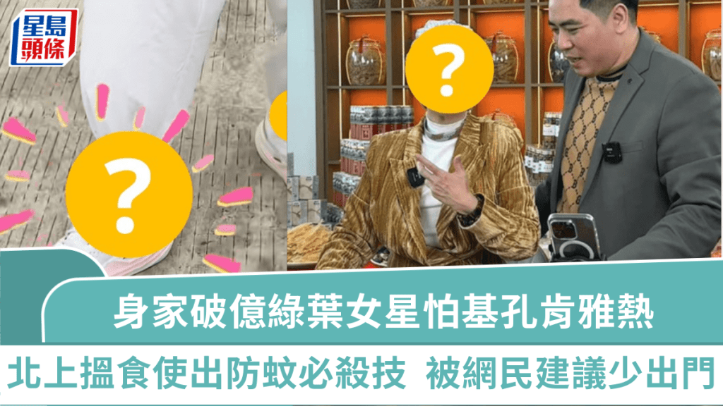 身家破億綠葉女星北上搵食 對基孔肯雅熱好恐懼? 使出防蚊必殺技反被網民建議少出門