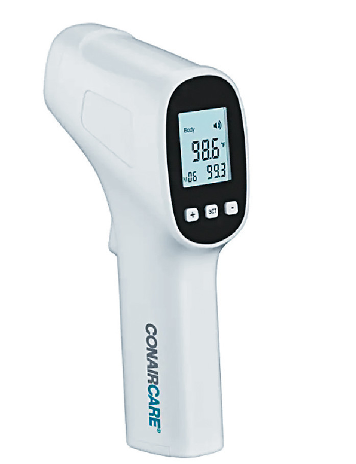 CONAIRCARE非接觸式紅外線前額探熱槍   （$529/豐澤）  　　FDA獲准用於家庭及專業用途，1秒內快速量度體溫，可自訂發燒度數、發燒聲響提示。