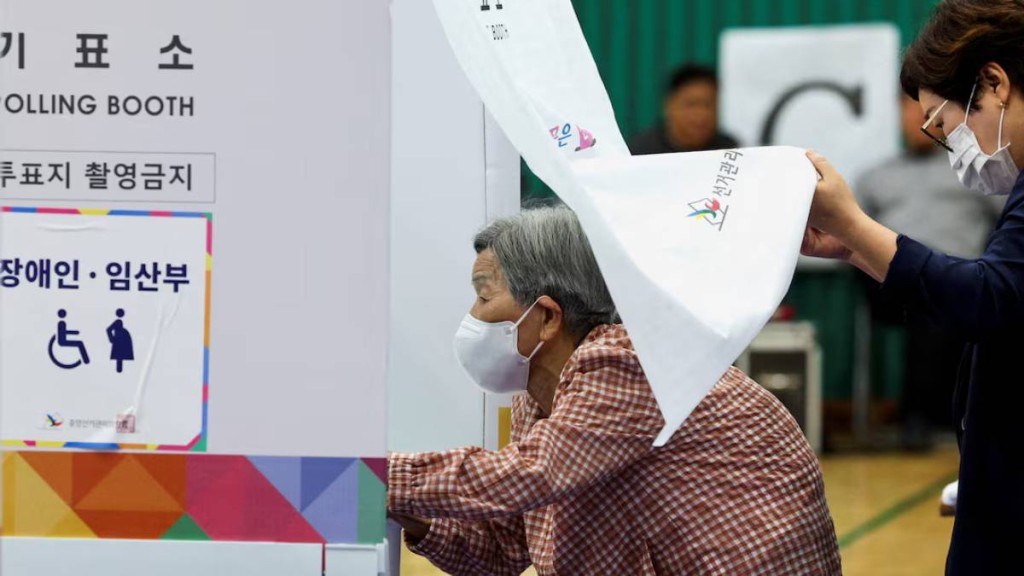 南韓媒體指李在明在總統選舉中領先。路透社 南韓媒體指李在明在總統選舉中領先。路透社