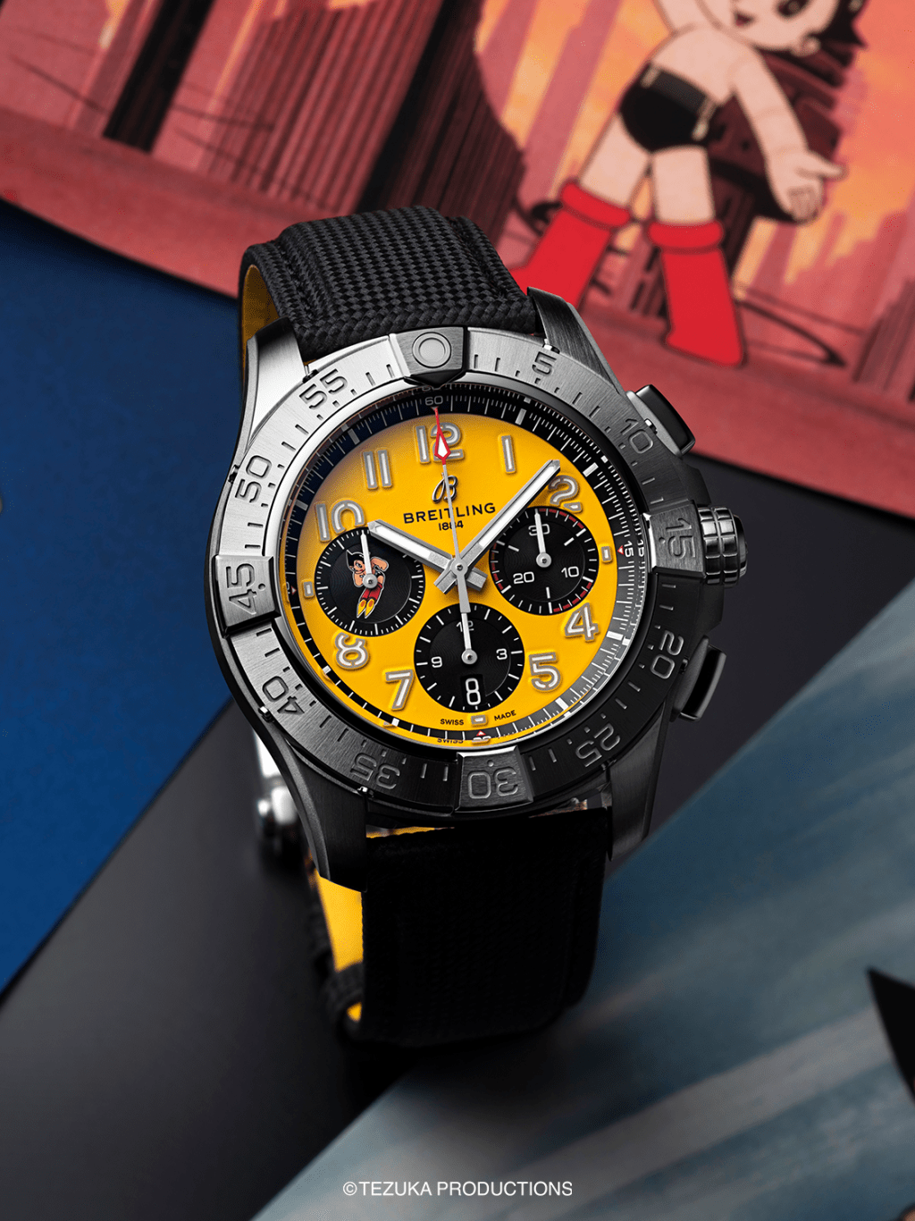 Breitling Avenger B01 Chronograph 44 Astro Boy Limited Edition，表壳：44mm不锈钢/ 机芯：Breitling 01自动/ 限量：99枚/ 售价：$60,500。