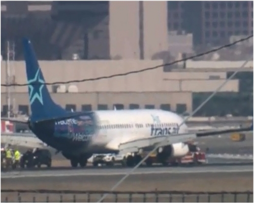 加拿大越洋航空波音737客機急降美國新澤西州機場。網圖