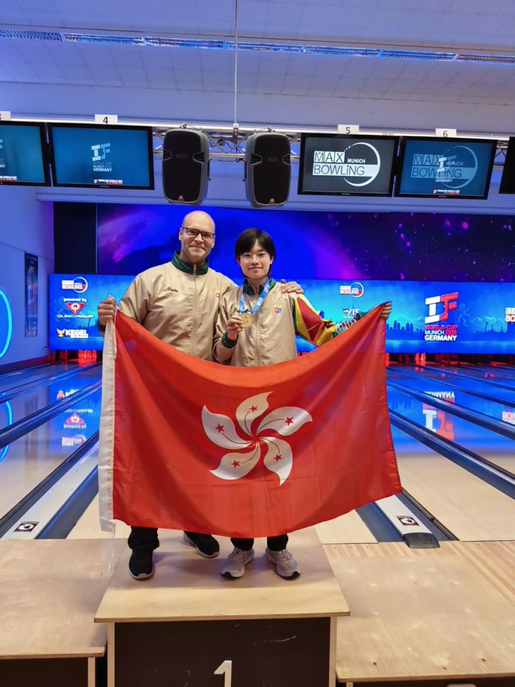 18歲港將馬嘉言於保齡球世界盃男子個人賽勇奪金牌。中國香港保齡球總會圖片 18歲港將馬嘉言於保齡球世界盃男子個人賽勇奪金牌。中國香港保齡球總會圖片