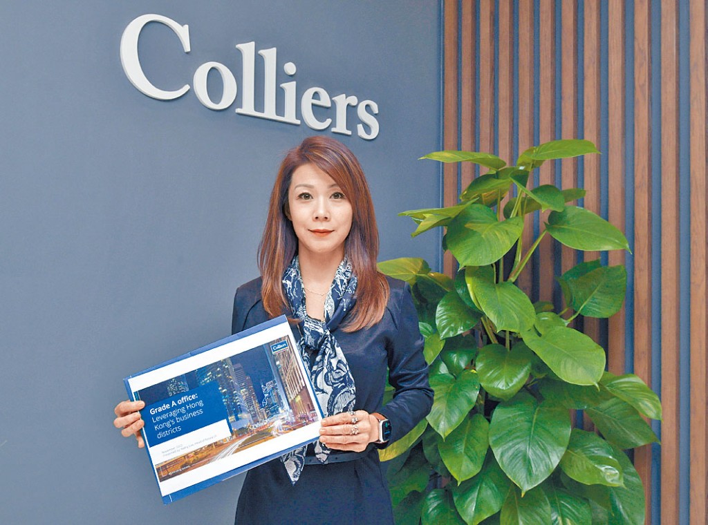 高力李婉茵表示，中环区甲厦租金高位回落26%，预期后市逐渐靠稳。